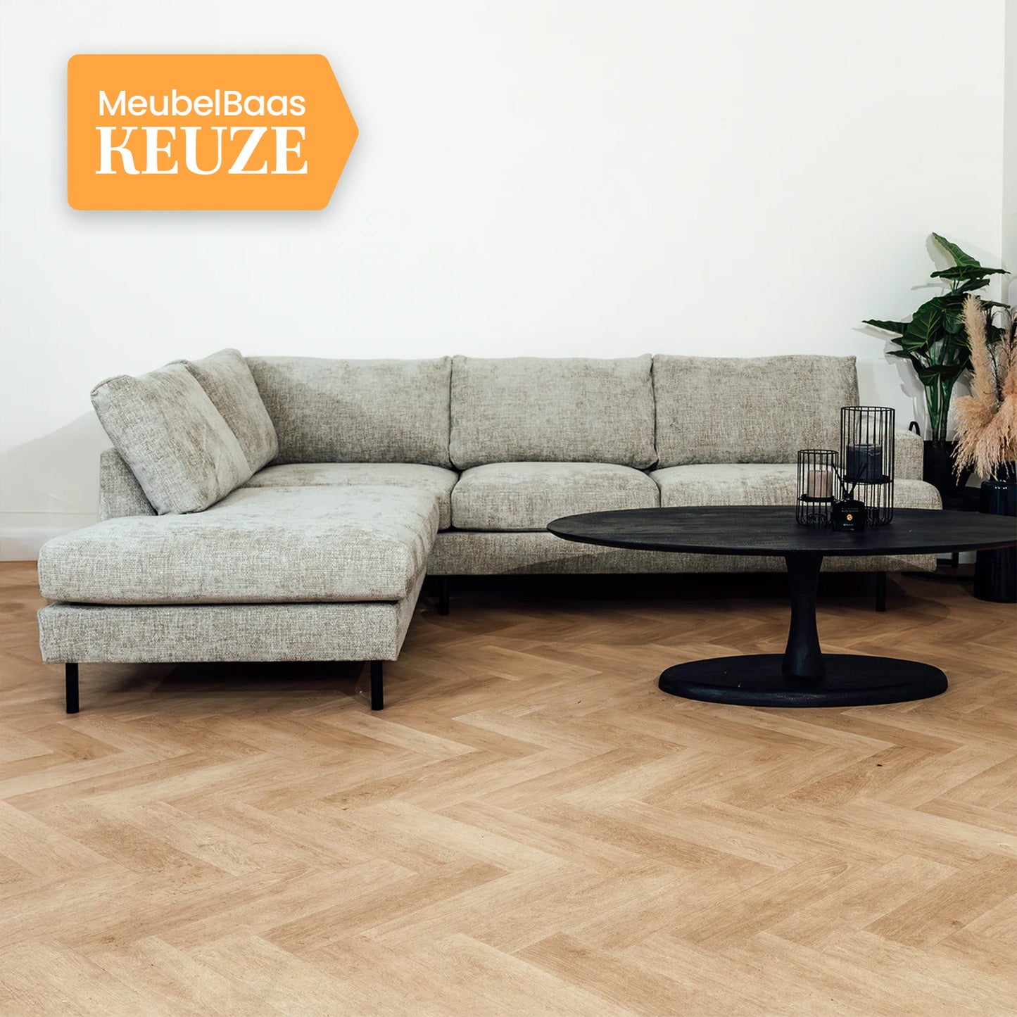 Hoekbank Elize | Stof Grijs