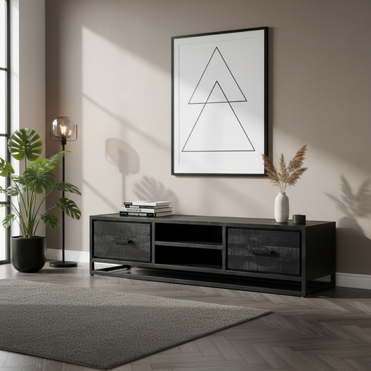Tv-meubel Chili | Zwart Mangohout