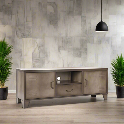 Tv-meubel Fence | Grijs Metaal