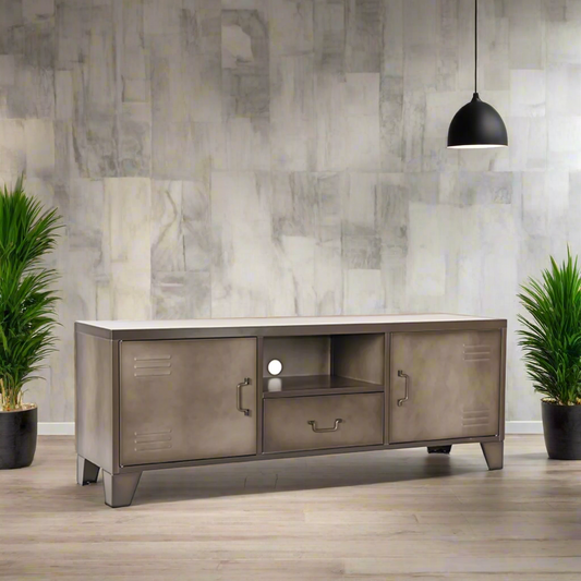 Tv-meubel Fence | Grijs Metaal