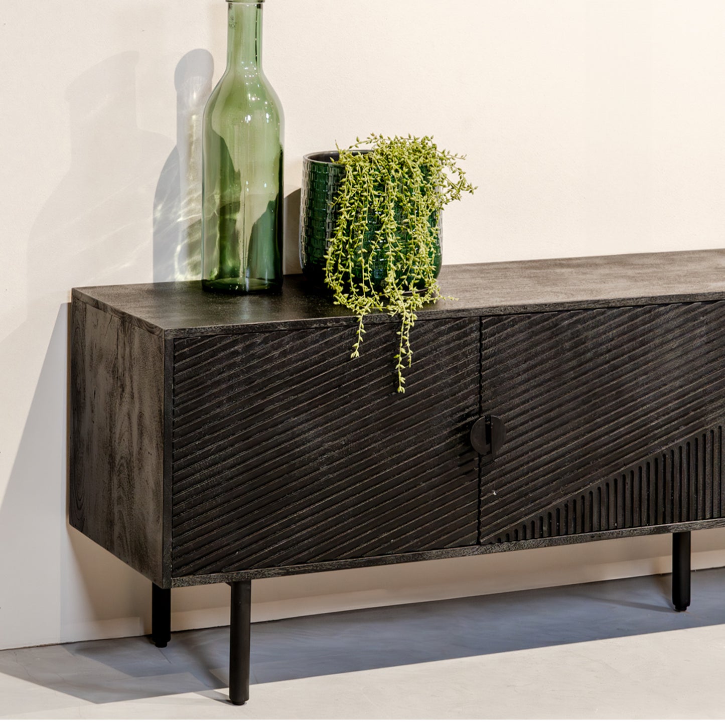 TV-Meubel Cotia | Zwart Mangohout