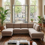 Hoekbank Emma | Poot Zwart | Beige Inari