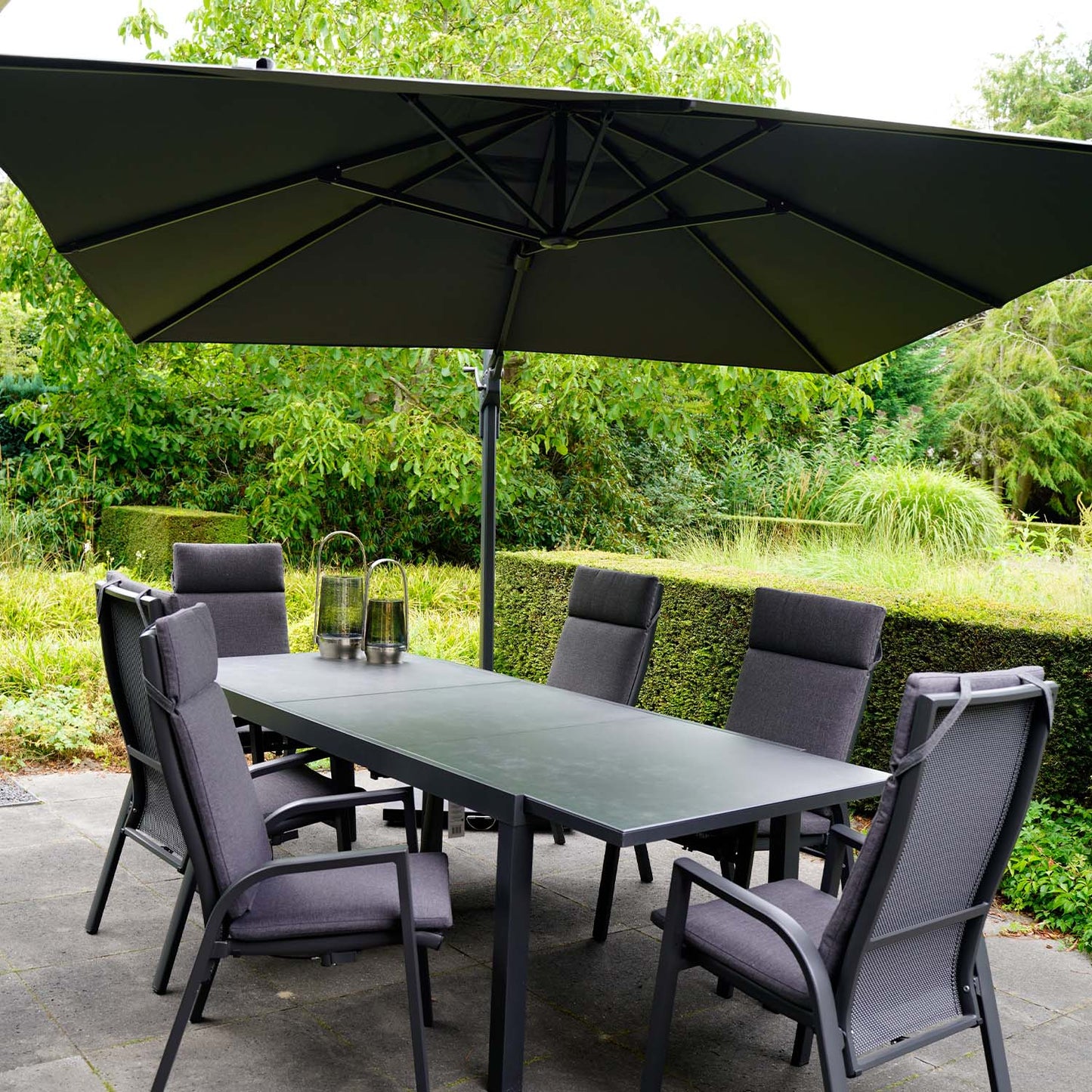 Zweefparasol VirgoFlex | 3 x 3 Meter | Vierkant | Grijs