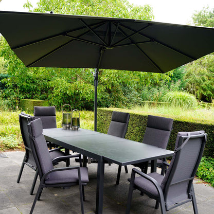 Zweefparasol VirgoFlex | 3 x 3 Meter | Vierkant | Grijs