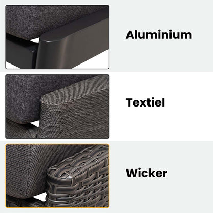 Loungebank Florence | Antraciet Wicker
