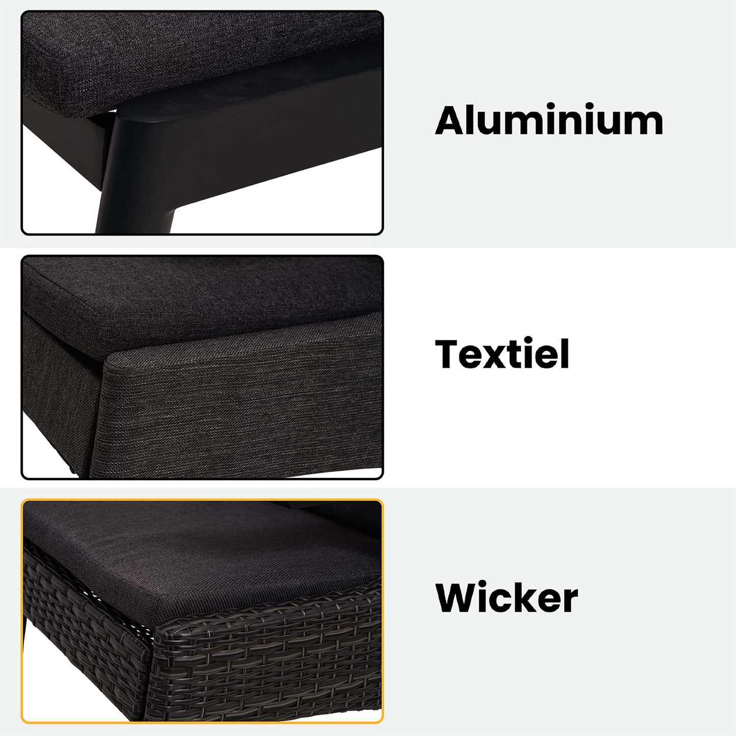 Tuinstoel Florence | Zwart Wicker