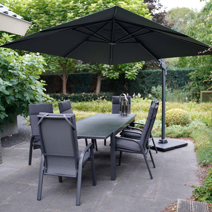 Zweefparasol VirgoFlex | 3 x 3 Meter | Vierkant | Grijs