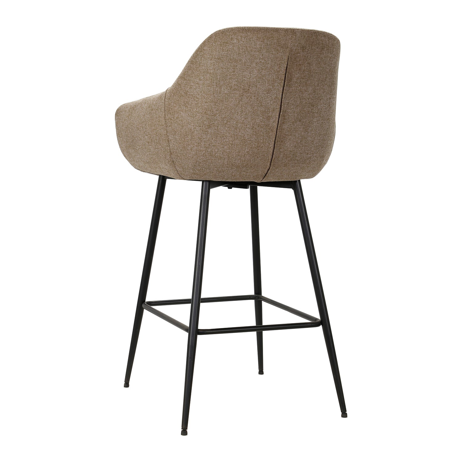 Barkruk Cas | Horecahoogte  | Beige — Zijaanzicht - witfoto