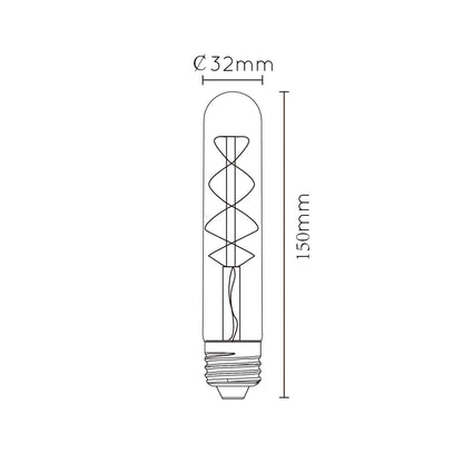 Lichtbron T32 | LED Dimbaar | Filament Bol Ø3 | Amberkleurig Glas