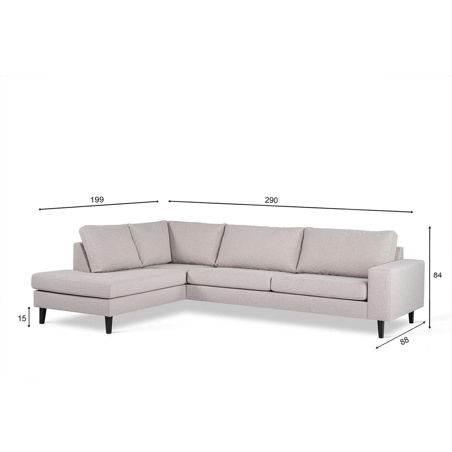 Hoekbank Marty | Grijs Cover