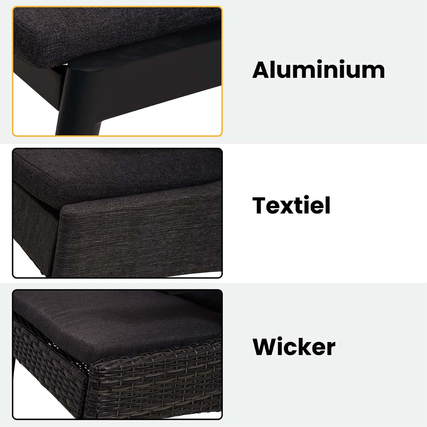 Tuinstoel Florence | Zwart Aluminium