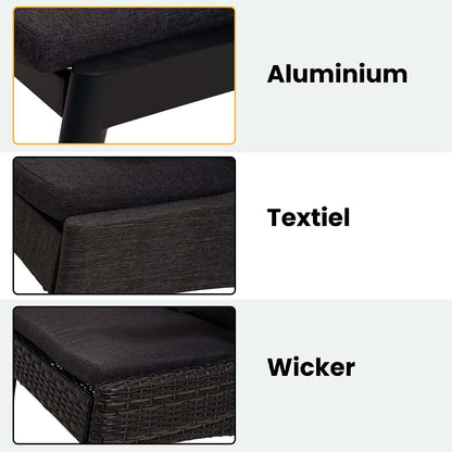 Tuinstoel Florence | Zwart Aluminium