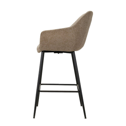Barkruk Cas | Horecahoogte  | Beige — Zijaanzicht - witfoto