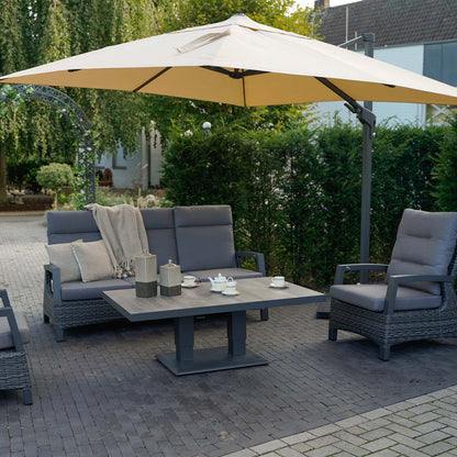 Zweefparasol VirgoFlex | 3 x 3 Meter | Vierkant | Ecru