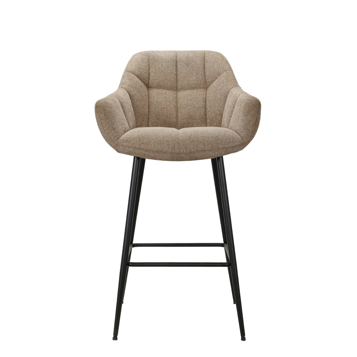 Barkruk Cas | Horecahoogte  | Beige — Vooraanzicht - witfoto