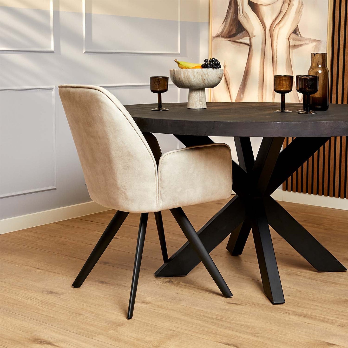 Eetkamerstoel Nova | Velvet | Magazijn leegverkoop