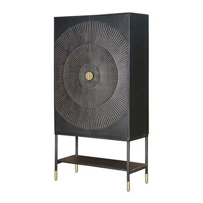 Kabinet Kast Sun | 2 Deuren | Zwart Mangohout