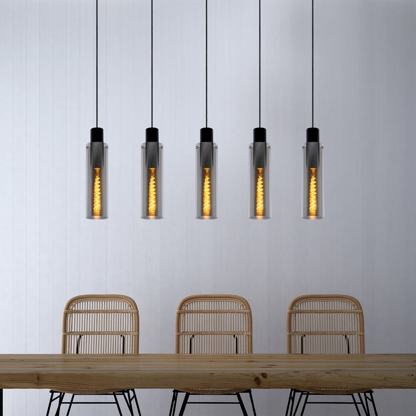 Hanglamp Orlando |  5 Lampen | Fumé