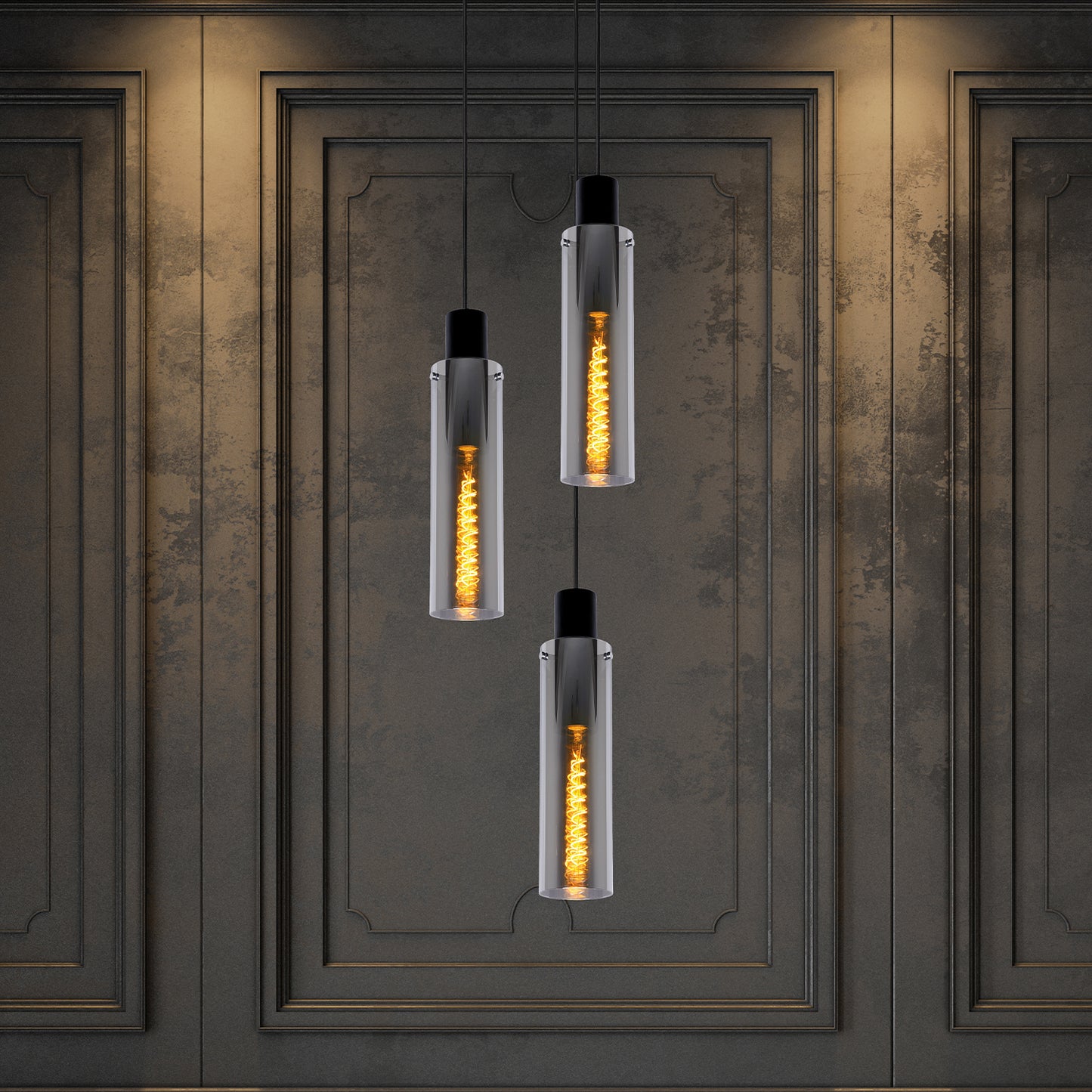 Hanglamp Orlando |  3 Lampen | Fumé