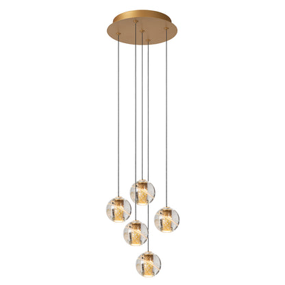Hanglamp Dilenko | 5 hangend | Goud