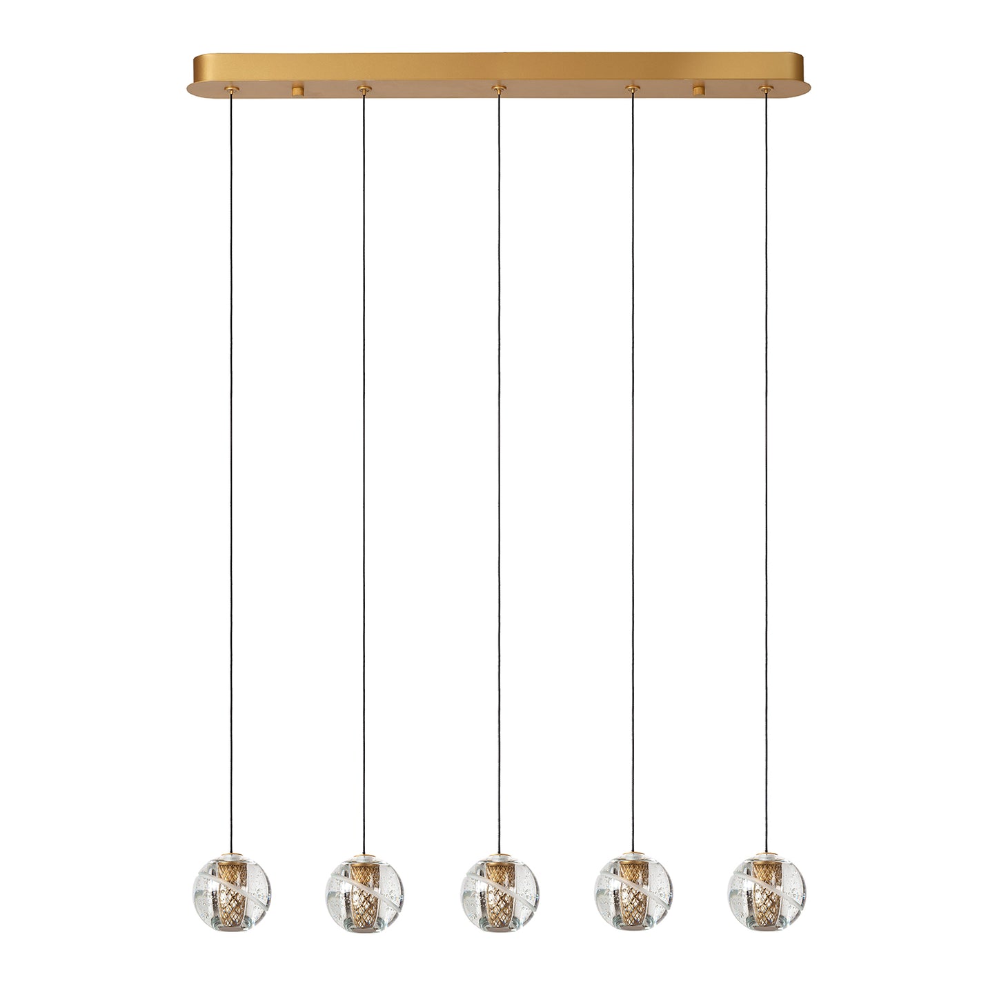 Hanglamp Dilenko | 5 op rij | Goud