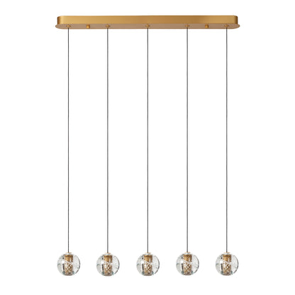 Hanglamp Dilenko | 5 op rij | Goud