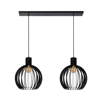 Hanglamp Mikaela | 2 Lampen | E27 | Zwart