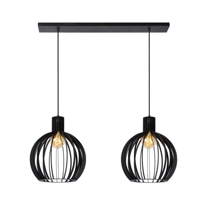 Hanglamp Mikaela | 2 Lampen | E27 | Zwart