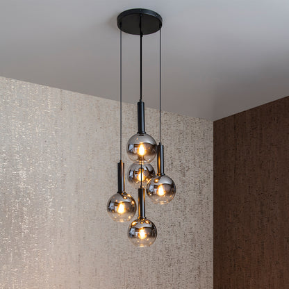 Hanglamp Marius | 5 Lampen | Ø 55 cm | Zwart