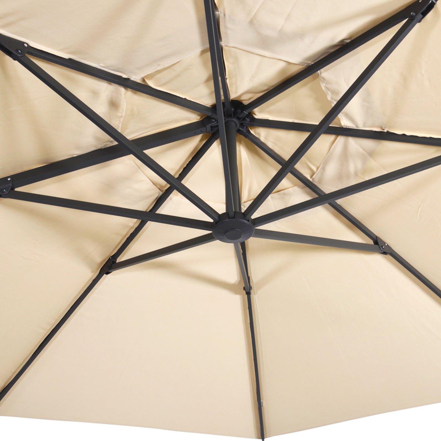 Zweefparasol VirgoFlex | Ecru | Zonder Volant | Ø3,5 meter | Rond