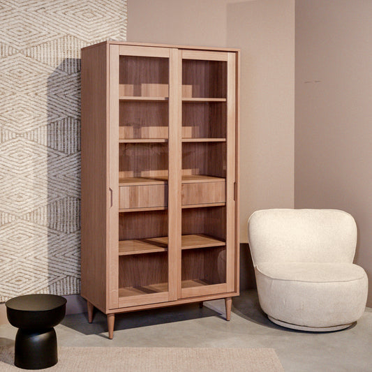 Vitrinekast Jule | Naturel Eikenhout