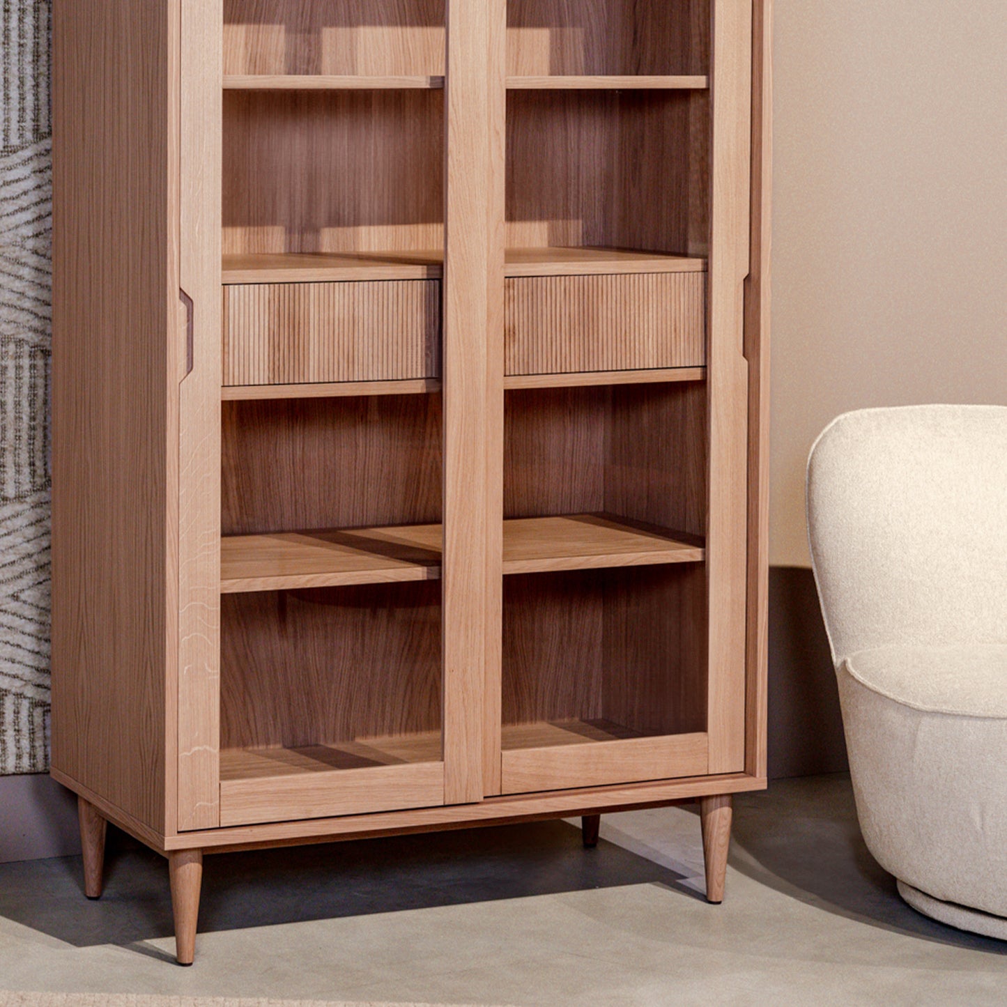 Vitrinekast Jule | Naturel Eikenhout