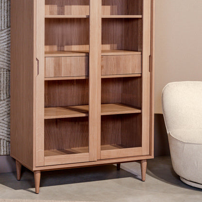 Vitrinekast Jule | Naturel Eikenhout