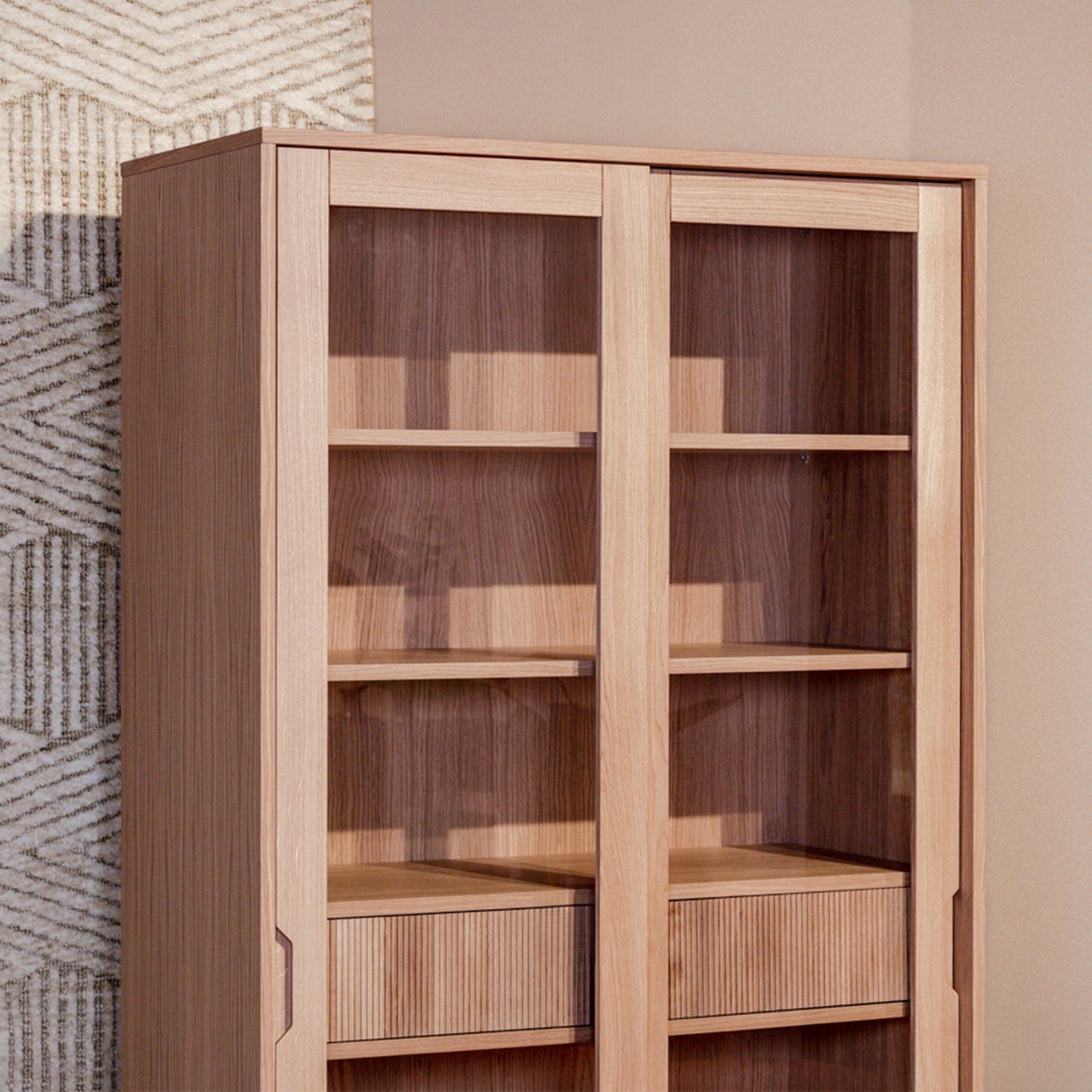 Vitrinekast Jule | Naturel Eikenhout