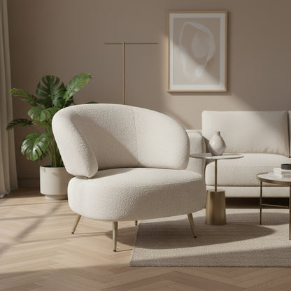 Fauteuil Rondé | Wit Stof