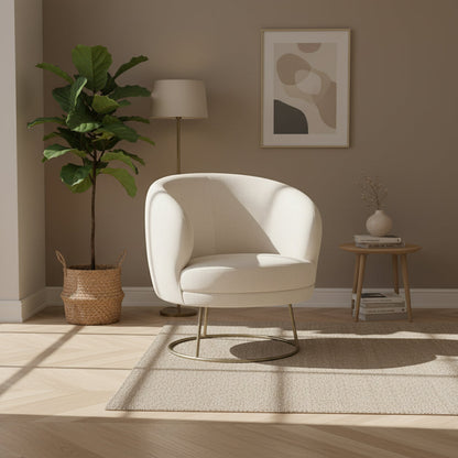 Fauteuil Victoria | Wit Stof — Algemene Sfeerfoto