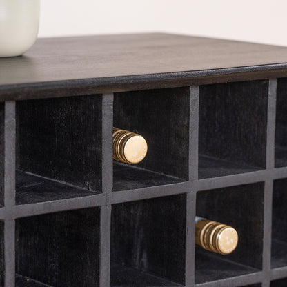 Wijnkast Madison | Zwart Mangohout