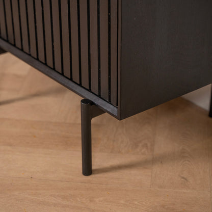 Wijnkast Madison | Zwart Mangohout