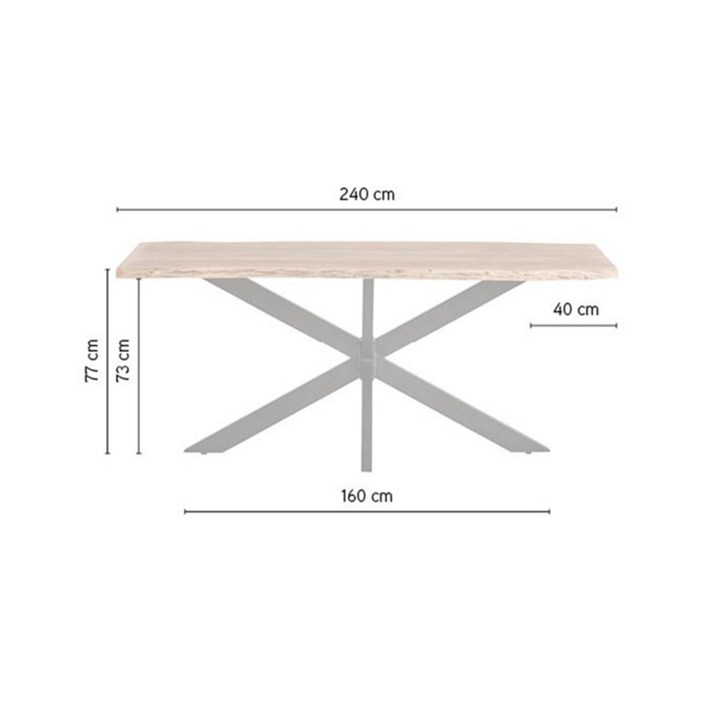 Eettafel Nebel | Naturel Acaciahout