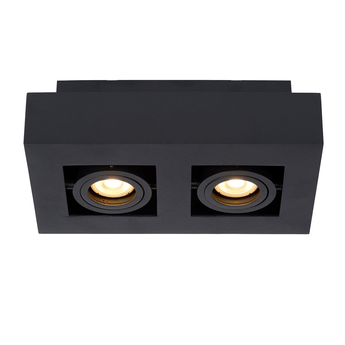 Plafondspot Xirax | 2-Lichts | LED Dim to warm | Zwart Metaal
