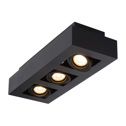 Plafondspot Xirax | 3-Lichts | LED Dim to warm | Zwart Metaal