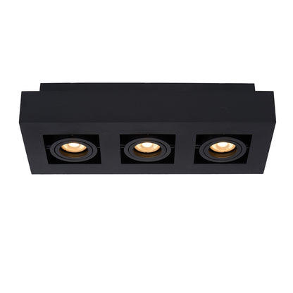 Plafondspot Xirax | 3-Lichts | LED Dim to warm | Zwart Metaal