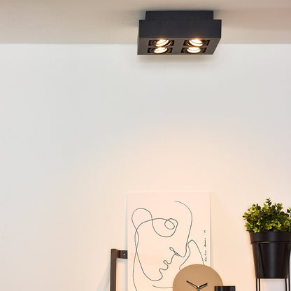 Plafondspot Xirax | LED Dim to warm | Zwart Metaal