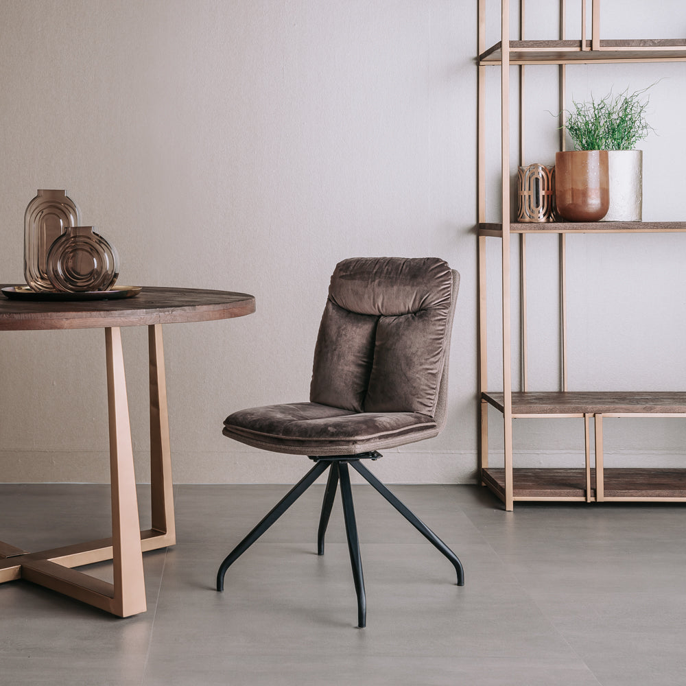 Eetkamerstoel Rota | Draaibaar | Velvetstof Bruin