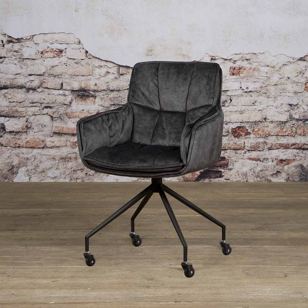 Eetkamerstoel Saronno | Velvet Donkergrijs