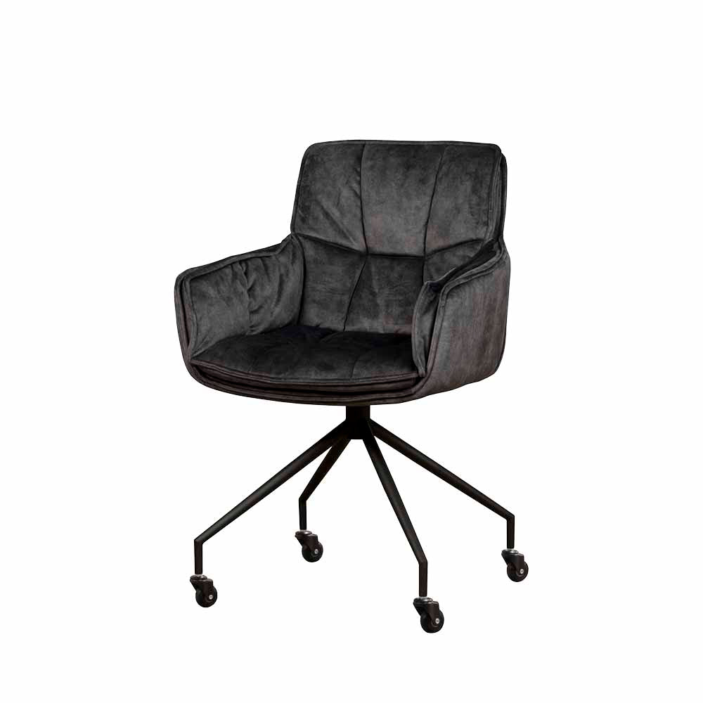 Eetkamerstoel Saronno | Velvet Donkergrijs