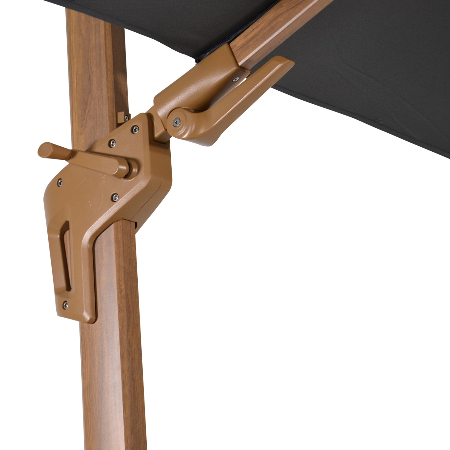 Zweefparasol VirgoFlex | 3 x 3 Meter | Vierkant | Houtlook Grijs