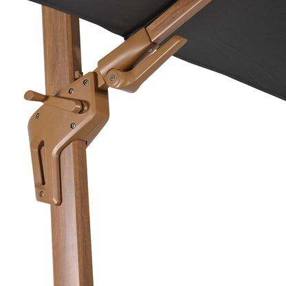 Zweefparasol VirgoFlex | 3 x 3 Meter | Vierkant | Houtlook Grijs