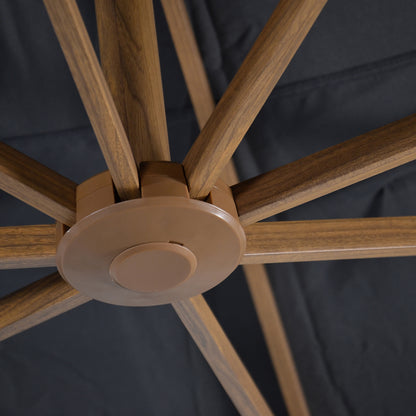 Zweefparasol VirgoFlex | 3 x 3 Meter | Vierkant | Houtlook Grijs