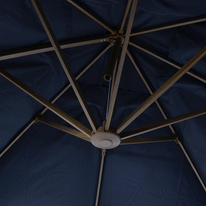 Zweefparasol VirgoFlex | 3 x 3 Meter | Vierkant | Houtlook Grijs